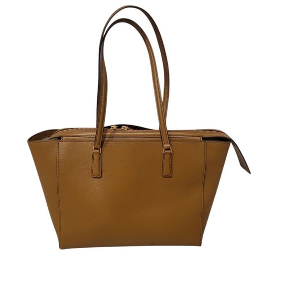 Tory Burch Emerson Brown Saffiano Leather Reva Logo Zip Tote Bag # 136091 - Picture 2 of 12